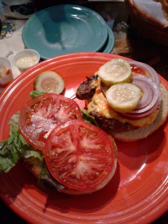 The Bubble Room Restaurant signature dishes Shrimp Boats Is A Comin'
Bubble Burger
Orange Crunch Cake